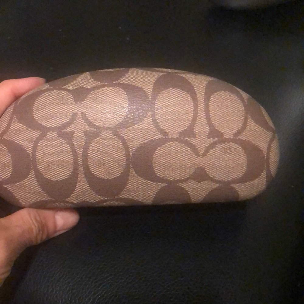 Coach Logo  hard shell sunglasses case tan/brown